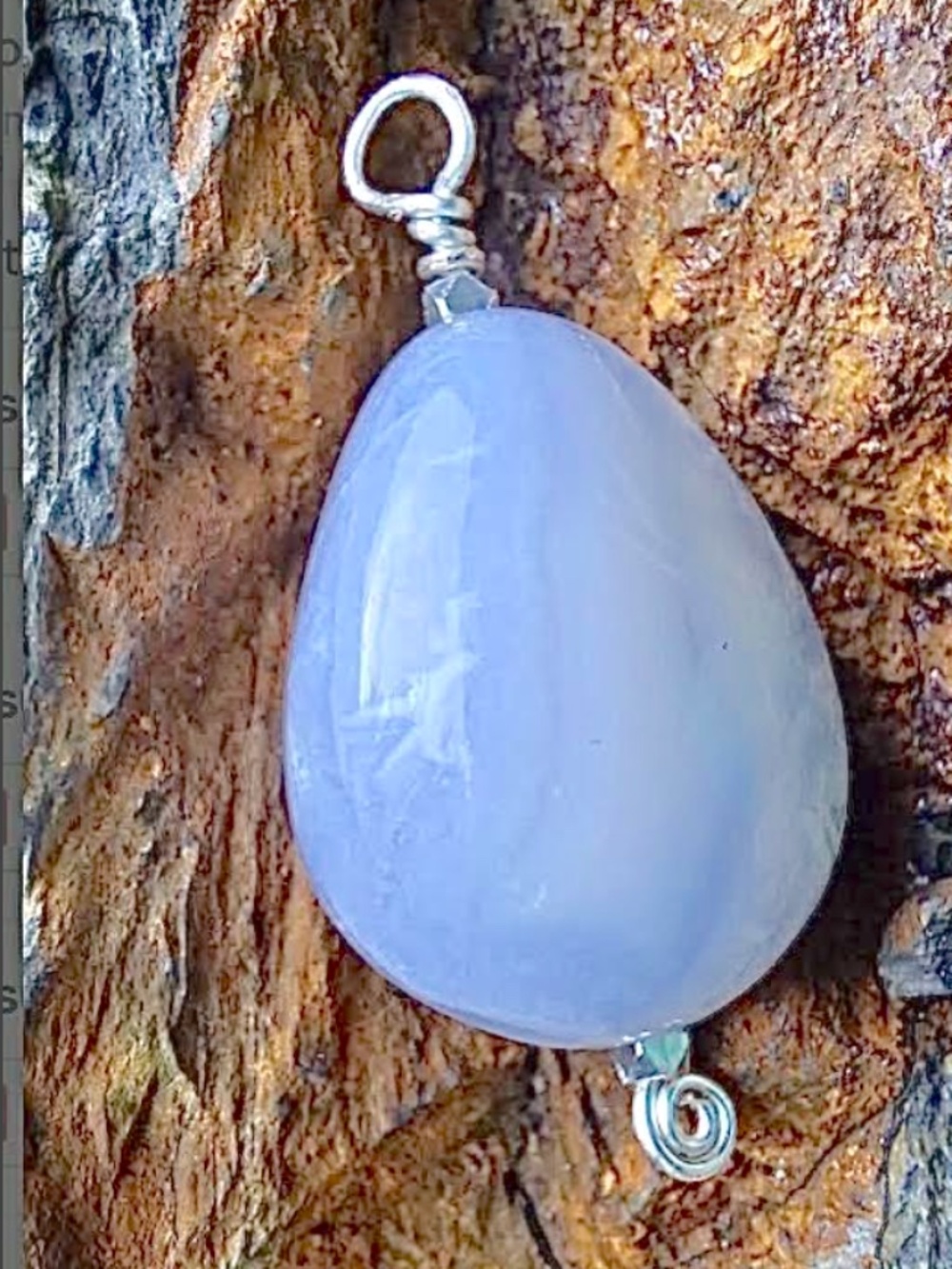 Handmade Blue Lace Agate Pendant, NWT